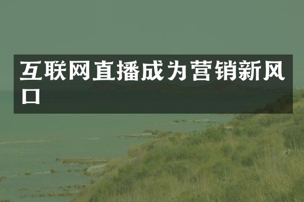 互联网直播成为营销新风口