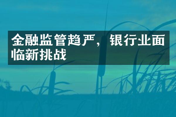 金融监管趋严，银行业面临新挑战