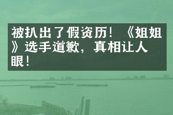 被扒出了假资历！《姐姐》选手道歉，真相让人傻眼！