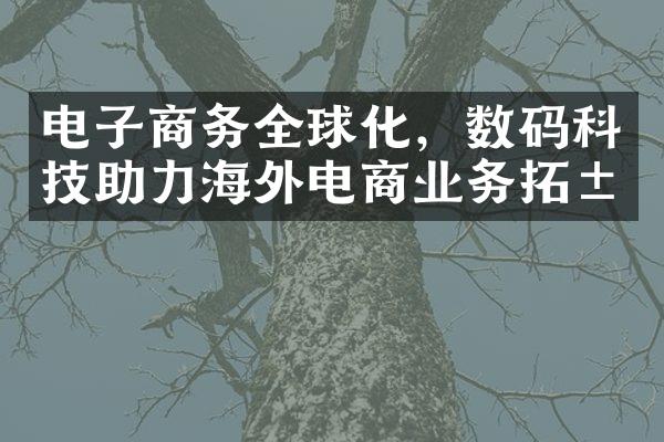 电子商务全球化，数码科技助力海外电商业务拓展