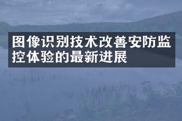 图像识别技术改善安防监控体验的最新进展