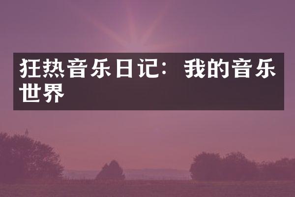 狂热音乐日记：我的音乐世界