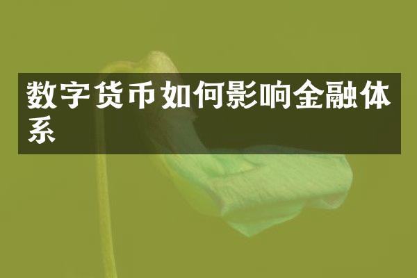 数字货币如何影响金融体系