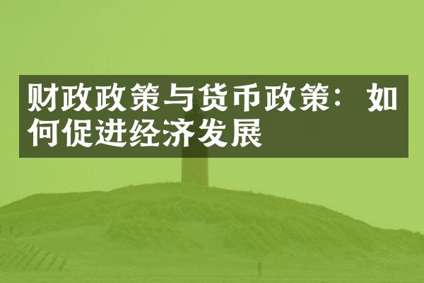 财政政策与货币政策：如何促进经济发展