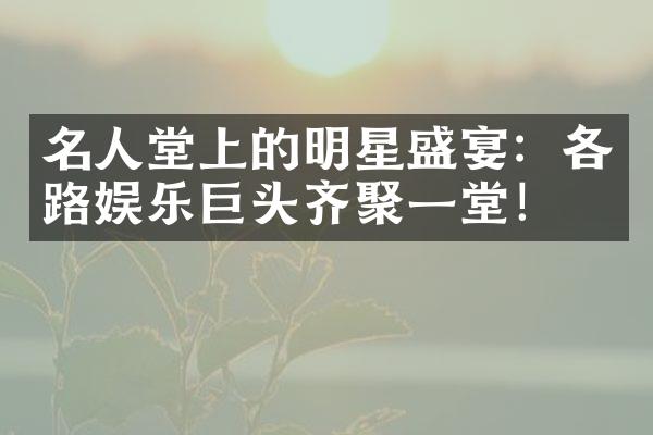 名人堂上的明星盛宴：各路娱乐巨头齐聚一堂！