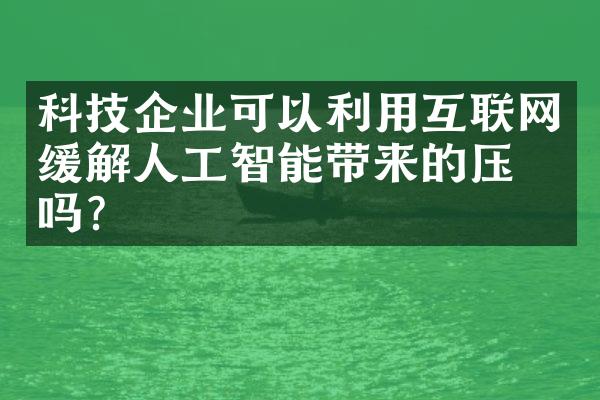 科技企业可以利用互联网缓解人工智能带来的压力吗？