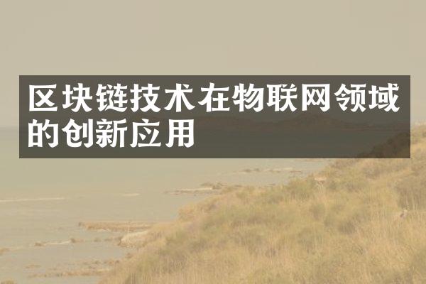 区块链技术在物联网领域的创新应用