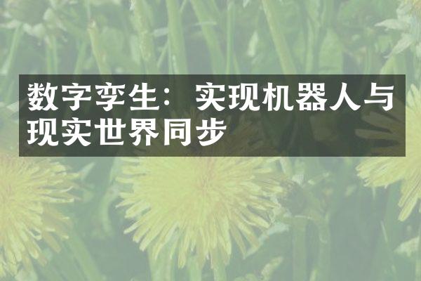 数字孪生：实现机器人与现实世界同步