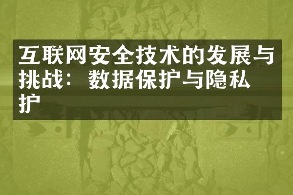 互联网安全技术的发展与挑战：数据保护与隐私保护