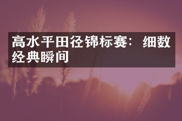 高水平田径锦标赛：细数经典瞬间