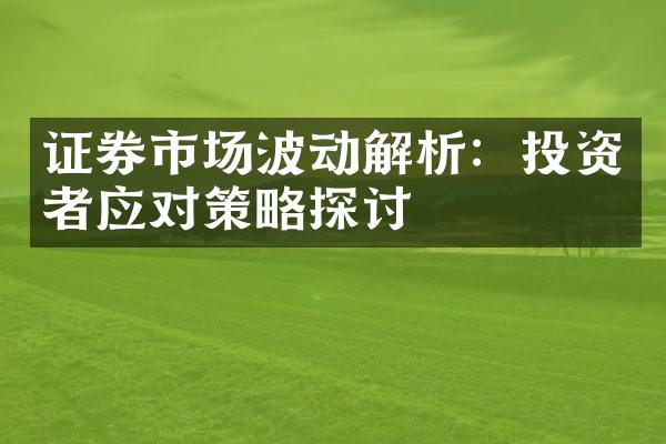 证券市场波动解析：投资者应对策略探讨