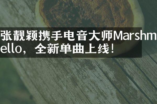 张靓颖携手电音大师Marshmello，全新单曲上线！