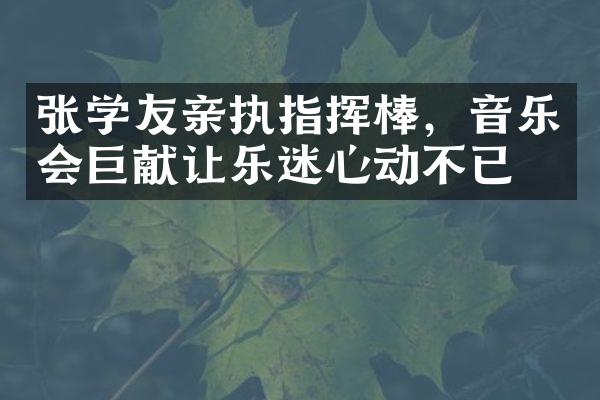 张学友亲执指挥棒，音乐会巨献让乐迷心动不已！