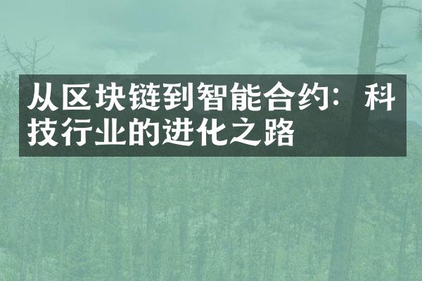 从区块链到智能合约：科技行业的进化之路