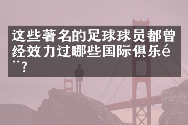 这些著名的足球球员都曾经效力过哪些国际俱乐？