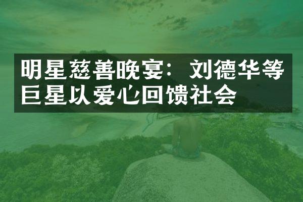 明星慈善晚宴：刘德华等巨星以爱心回馈社会