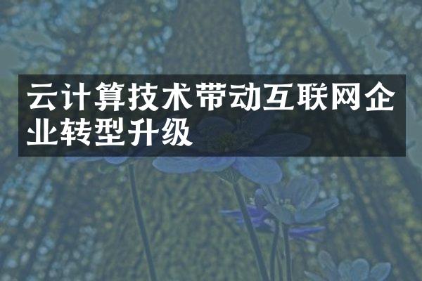 云计算技术带动互联网企业转型升级