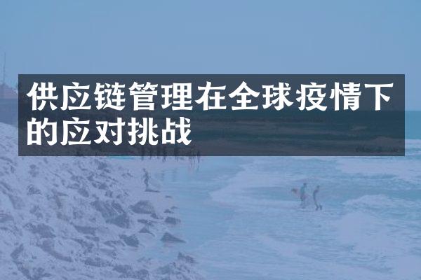 供应链管理在全球疫情下的应对挑战