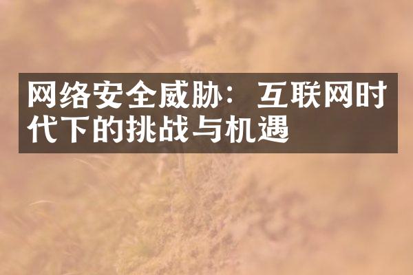 网络安全威胁：互联网时代下的挑战与机遇