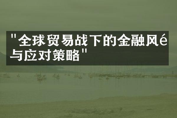 "全球贸易战下的金融风险与应对策略"