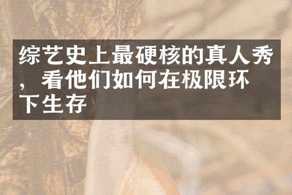 综艺史上最硬核的真人秀，看他们如何在极限环境下生存