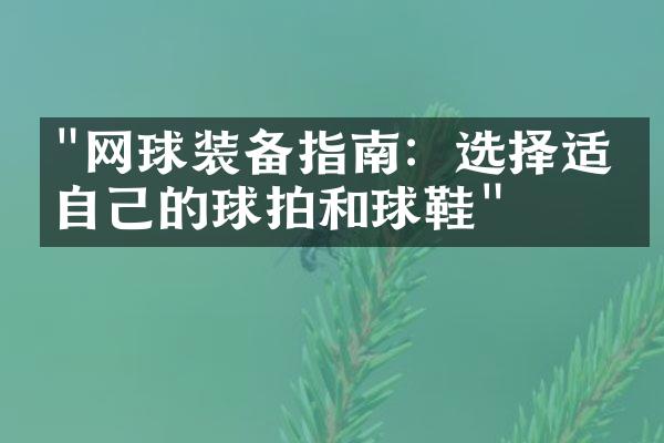 "网球装备指南：选择适合自己的球拍和球鞋"