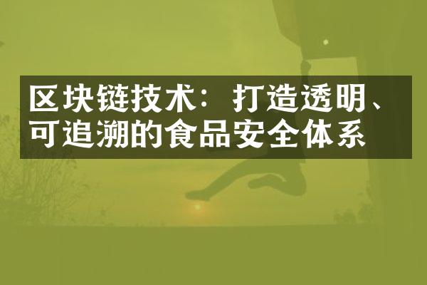 区块链技术：打造透明、可追溯的食品安全体系