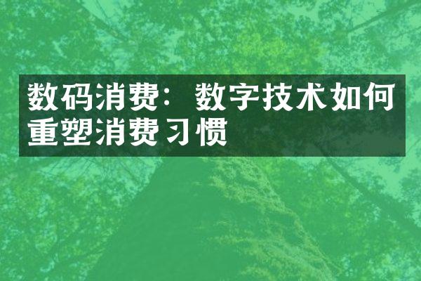 数码消费：数字技术如何重塑消费习惯