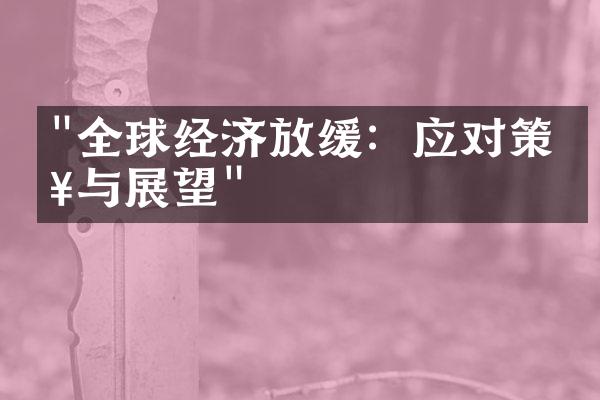 "全球经济放缓：应对策略与展望"