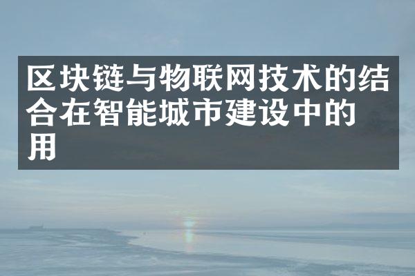 区块链与物联网技术的结合在智能城市建设中的作用