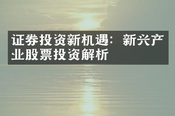 证券投资新机遇：新兴产业股票投资解析