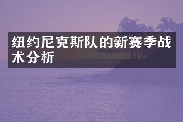 纽约尼克斯队的新赛季战术分析