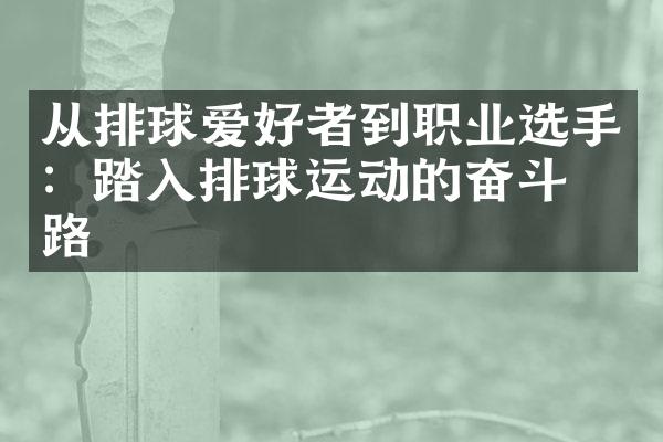 从排球爱好者到职业选手：踏入排球运动的奋斗之路