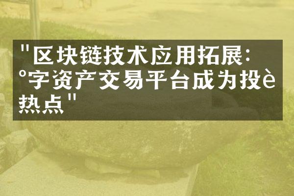 "区块链技术应用拓展：数字资产交易平台成为投资热点"