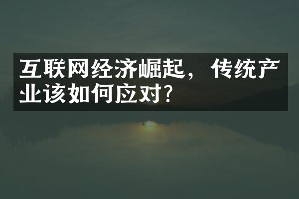 互联网经济崛起，传统产业该如何应对？