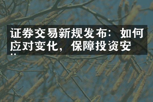 证券交易新规发布：如何应对变化，保障投资安全