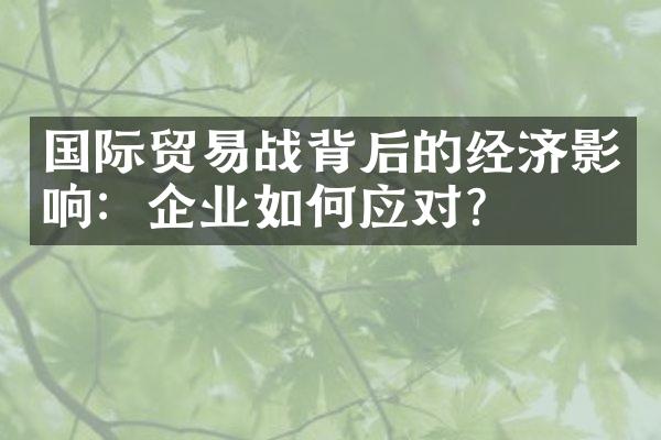 国际贸易战背后的经济影响：企业如何应对？