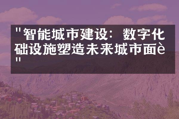 "智能城市建设：数字化基础设施塑造未来城市面貌"