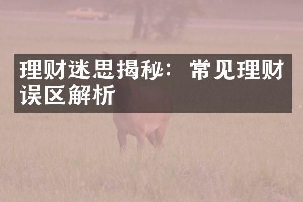 理财迷思揭秘：常见理财误区解析