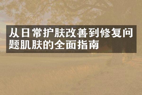 从日常护肤改善到修复问题肌肤的全面指南