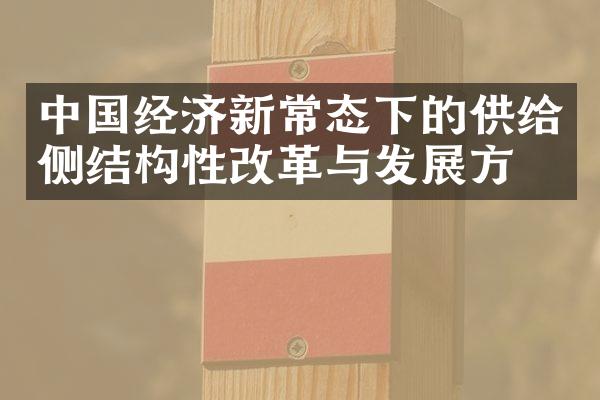 中国经济新常态下的供给侧结构性改革与发展方向