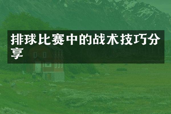 排球比赛中的战术技巧分享