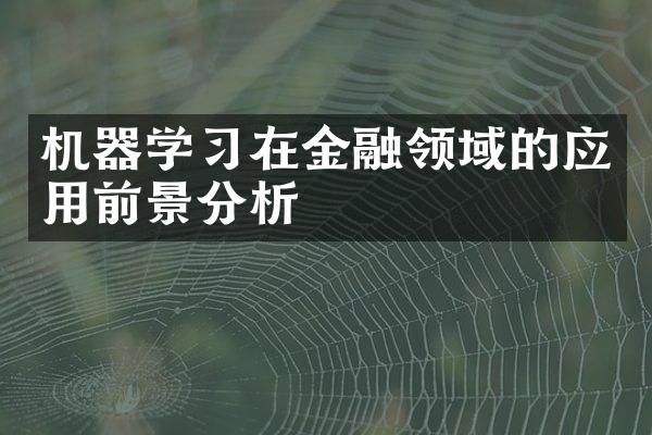 机器学习在金融领域的应用前景分析