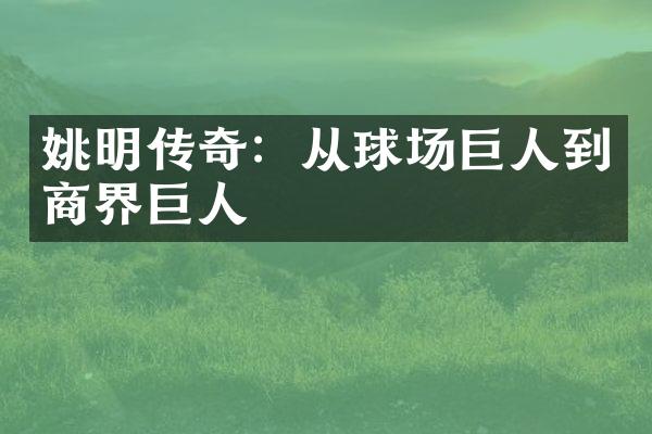 姚明传奇：从球场巨人到商界巨人