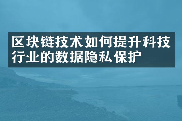 区块链技术如何提升科技行业的数据隐私保护