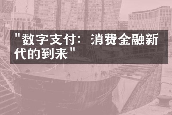 "数字支付：消费金融新时代的到来"