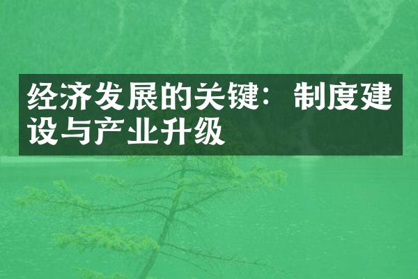 经济发展的关键：制度建设与产业升级