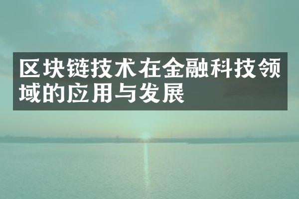 区块链技术在金融科技领域的应用与发展