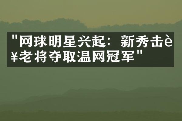 "网球明星兴起：新秀击败老将夺取温网冠军"