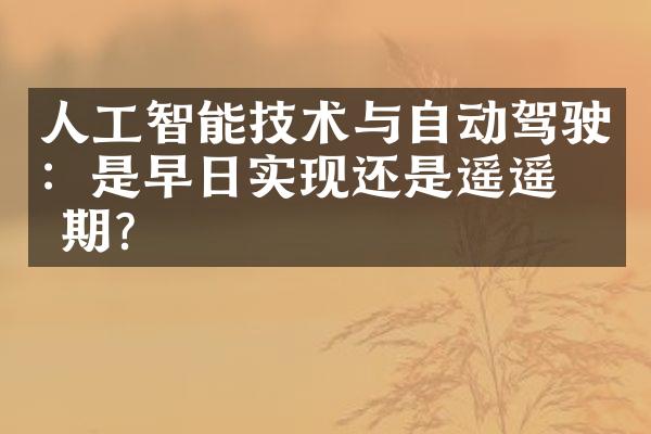 人工智能技术与自动驾驶：是早日实现还是遥遥无期？